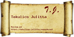 Tekulics Julitta névjegykártya